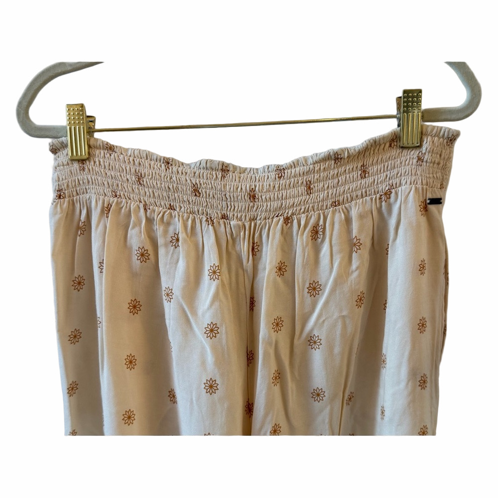 NEW O'Neill Lacey Boho Beach Lounge Wide Leg Pants Size Large Floral Cream - Picture 6 of 11